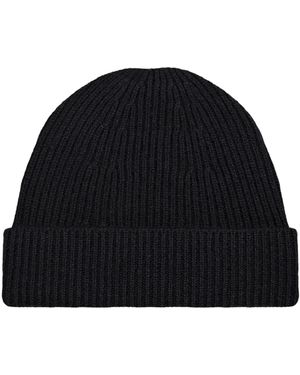 Paul James Knitwear Lightweight Merino Cashmere Beauline Beanie - Black