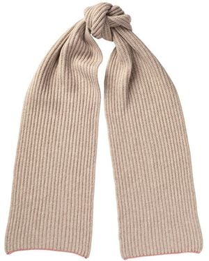 Kinalba Neutrals Ladies Camel Chunky Ribbed Cashmere Scarf - Natural