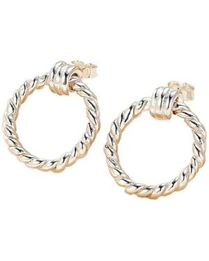 Posh Totty Designs Tether Hoop Large Stud Earrings - Metallic