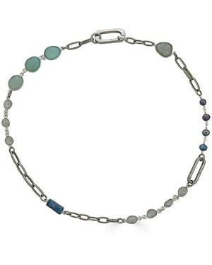 Loni Paul Jewelry Moonstone, Kyanite, Aquamarine & Pearl Short Necklace - Metallic