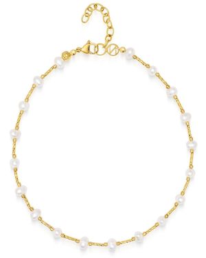 Nialaya Amalfi Pearl Choker - Metallic