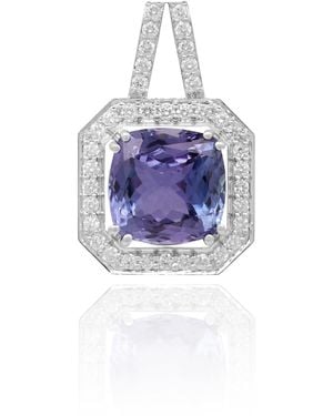 Kaizarin Blue Sapphire And Diamond Frame In White Gold