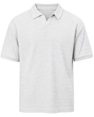 Vayla Open Collar Fine Knit Polo Shirt - White