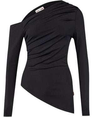 Pcfg Your Itch Draped Long Sleeve Top - Black