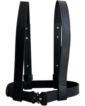 Vp Concept Matte Leather Suspender Harness Statement Piece - Black