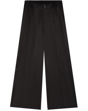 The Summer Edit Lexi Sports Luxe Silk Trouser - Black