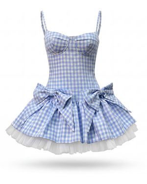 Irmak Su Guclu Paraná Gingham Dress - Blue