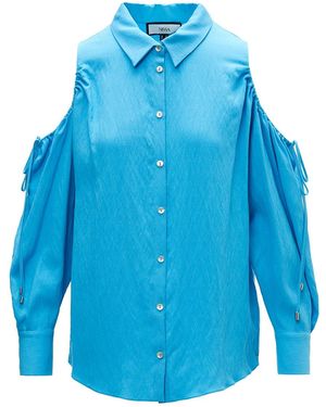 Nissa Cut-Out Viscose Shirt - Blue