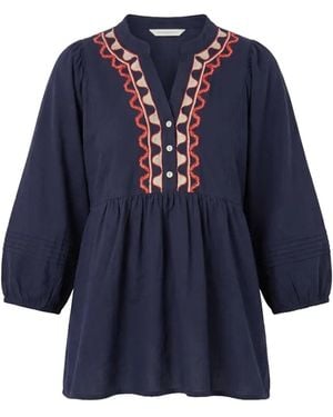 Adrift Clothing Elodie Smock Blouse - Blue
