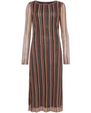 Kukhareva London Alexis Lurex Knit Midi Dress - Brown