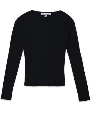 NOEND Essential Ribbed Long Sleeve Crop Top - Black