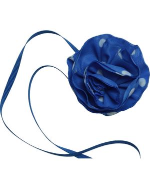 2KStyle Ulya Polka-Dot Fabric Flower Choker - Blue