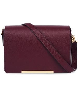 Apatchy London The Newbury Burgundy Leather Crossbody Bag - Purple