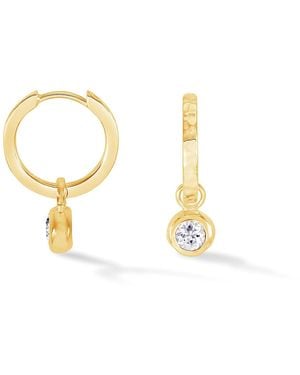 Dower & Hall Topaz Hammered Huggie Hoops - Metallic