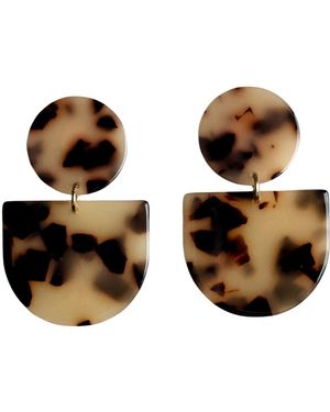 CLOSET REHAB Neutrals Tab Drop Earrings - Brown