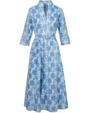 At Last Cotton Chelsea Midi Dress - Blue