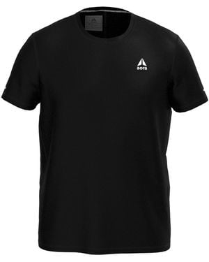 Aora Athletics Ultra-Light Eco-Friendly Mesh Tee With Breathable Quick-Dry Fabric For Gym, Running, Yoga, And Everyday Wear - Black
