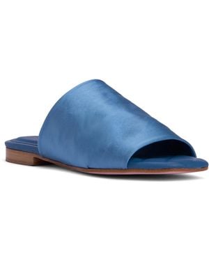 Beautiisoles by Robyn Shreiber Made in Italy April Flat Sandal Mule Comfortable - Blue