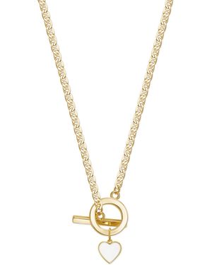 Rejected Hearts Club Toggle Clasp Heart Necklace Crush - Metallic