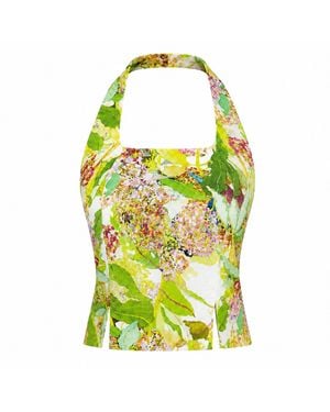 Lumina Eligma The Halterline Linen Blouse - Yellow
