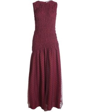 Amy Lynn Julia Burgundy Smocked Polka Dot Maxi Dress - Purple