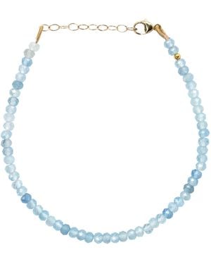 Bombyx House Birthstone March Aquamarine Bead Bracelet - Blue