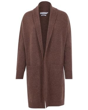 Paul James Knitwear Pure Lambswool Long Line Liberty Cardigan With Pockets - Brown