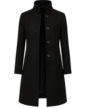 Conquista Coat With Button Detail - Black