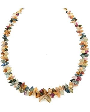 Kaizarin Tourmaline Necklace Multi Colour Semi Precious Stones - Brown