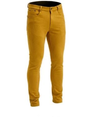 Ron Tomson Microsuede Lightweight Tapered Trousers - Yellow