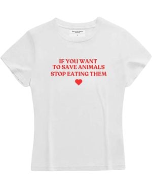 Dont Eat the Homies Neutrals Save Animals Baby Tee - White