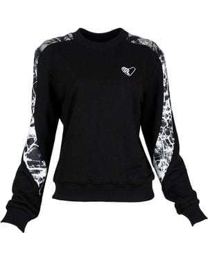 Lalipop Design Heart Embellished Sweatshirt - Black
