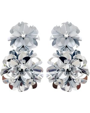 PINAR OZEVLAT Metallic Blossom Drops - Blue