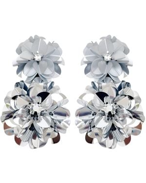 PINAR OZEVLAT Metallic Blossom Drops - Blue