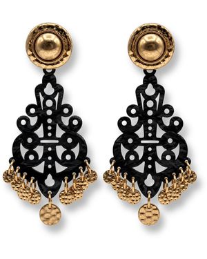 Michael Nash Jewelry Alice Resin Cut Out Earrings - Black