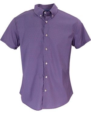 lords of harlech Tim Turtle Geo Shirt In Pink - Purple