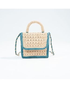 Zanatany Concepts Brouly Raffia Bag - Blue