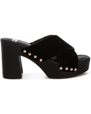 Rag & Co Mearsk Genuine Suede Leather Clogs - Black