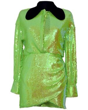 Laura Daili Electric Lime Sequin Mini Dress - Green