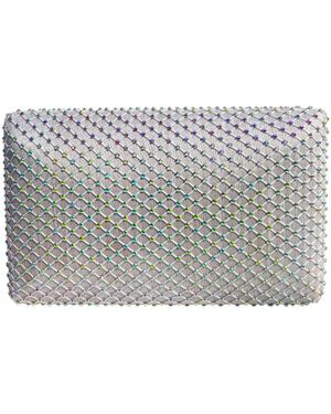 Simitri Diamond Fishnet Crystal Clutch - Grey