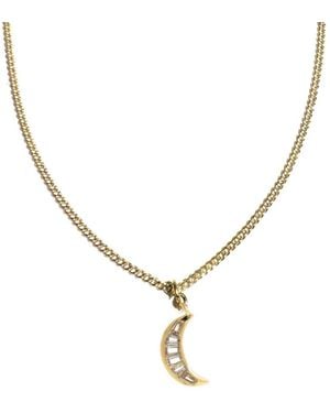 Rachel Nathan Baguette Moon Necklace - Metallic