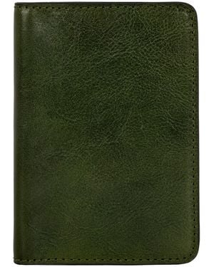 Time Resistance Small Leather Passport Holder For - Green
