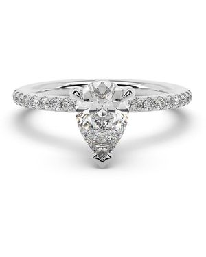 Artisan Lab-Grown Diamond Pear-Shaped Cocktail Ring - White