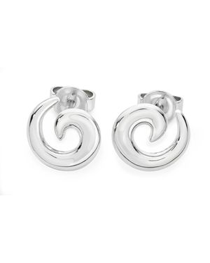 Lucy Quartermaine Solid Sterling Swirl Studs - Metallic