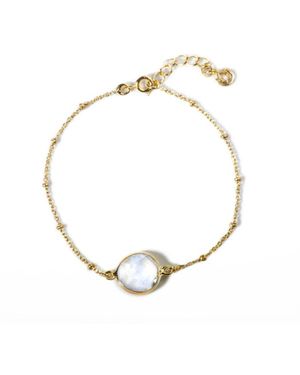 The Jewellery Store London Moonstone You Are Loved' Bracelet - Metallic