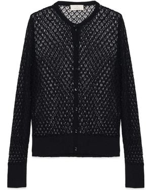 Peraluna Addison Openwork Knit Cardigan - Black