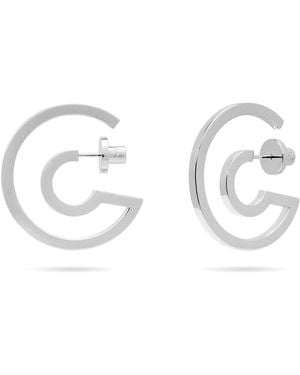 Meulien Unique Open Hoop And Huggie Earrings - Metallic