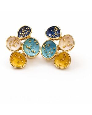 Nuvv Collection Clover Statement Earring - Blue