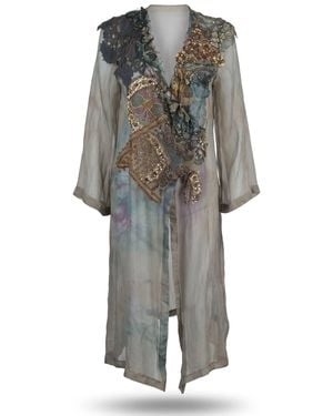 Saniya Khan Hues Applique Jacket Dress - Grey