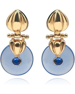 Michael Nash Jewelry Annie Drop Earring With Sapphire Resin Drop - Blue